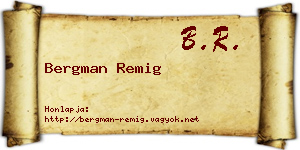 Bergman Remig névjegykártya